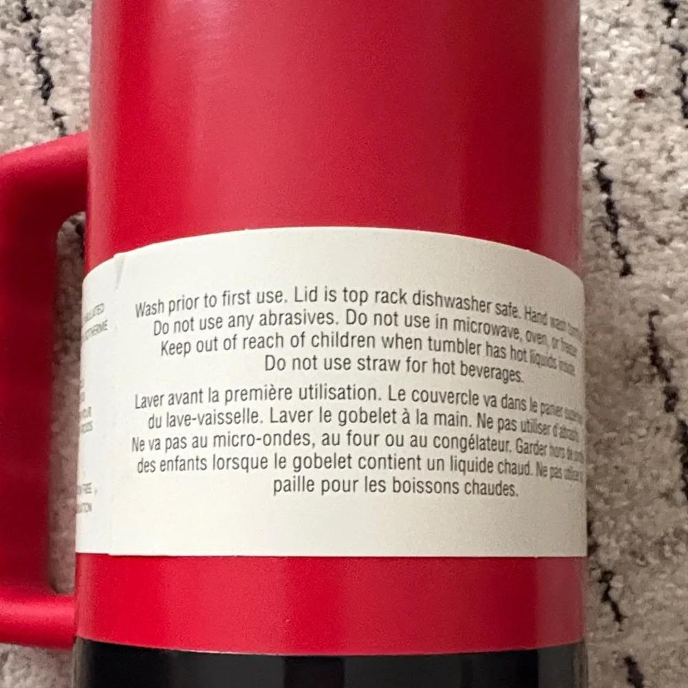 NWT Ashland Red and White Santa Belt 40 ounce Insulated Tumbler with Handle